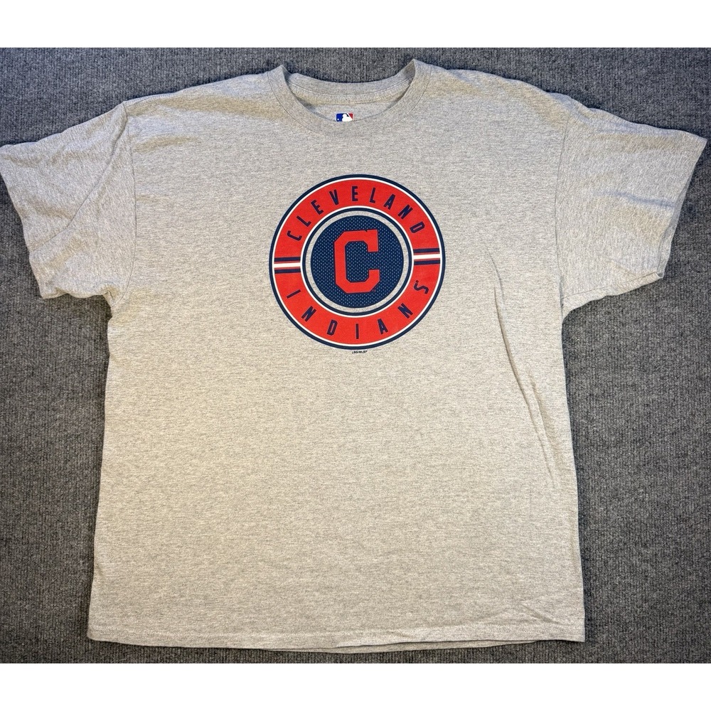 Cleveland Indians T Shirt MLB Genuine Merchandise Gray Men's XL Baseball